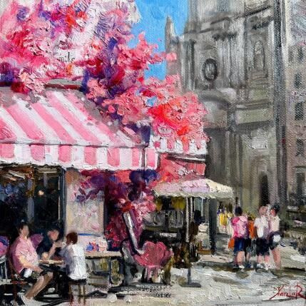 Peinture A Table in Saint-Germain  par Xanlar | Tableau Impressionnisme Huile Scènes de vie, Société, Urbain