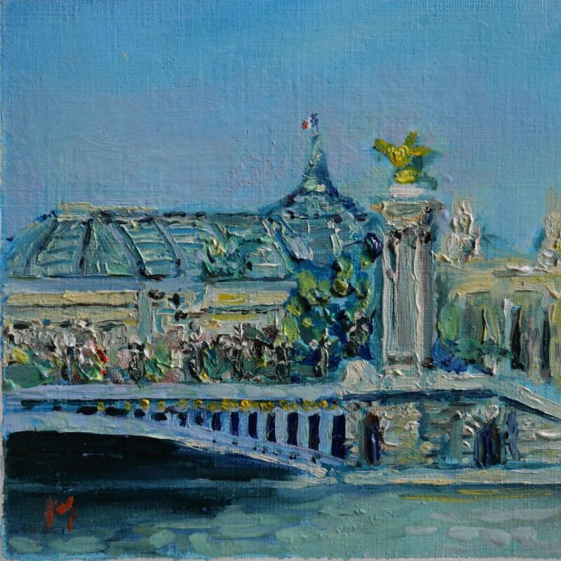Peinture Le Grand Palais par Manière Anisa  | Tableau Figuratif Architecture Huile