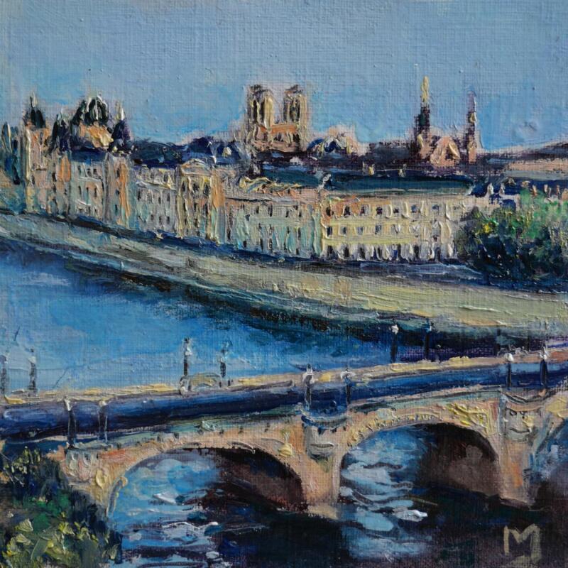 Peinture Pont de Change par Manière Anisa  | Tableau Figuratif Urbain Huile