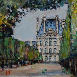 Painting Jardin des Tuileries by Manière Anisa  | Painting Figurative Oil Architecture, Pop icons