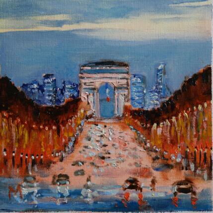 Peinture Champs-Elysées par Manière Anisa  | Tableau Figuratif Huile Architecture