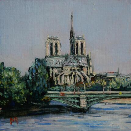 Peinture Notre-Dame par Manière Anisa  | Tableau Figuratif Huile Architecture