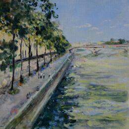 Pintura Quai de Seine por Manière Anisa  | Pintura Figurativo Aceite Arquitectura