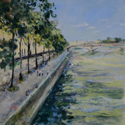 Peinture Quai de Seine par Manière Anisa  | Tableau Figuratif Huile Architecture