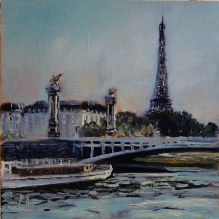 Peinture Croisière sur Seine par Manière Anisa  | Tableau Figuratif Huile Architecture