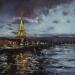 Painting La tour Eiffel éclairée by Manière Anisa  | Painting Figurative Urban Oil