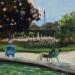 Peinture Jardin des Tuileries par Manière Anisa  | Tableau Figuratif Urbain Huile