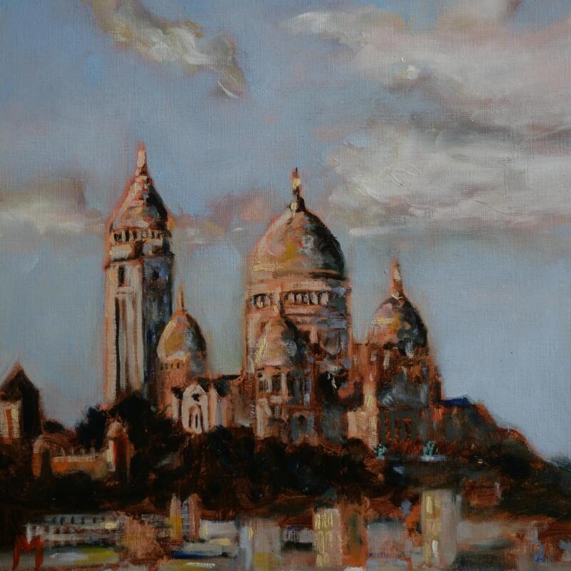 Painting Montmartre rose by Manière Anisa  | Painting Figurative Architecture Oil