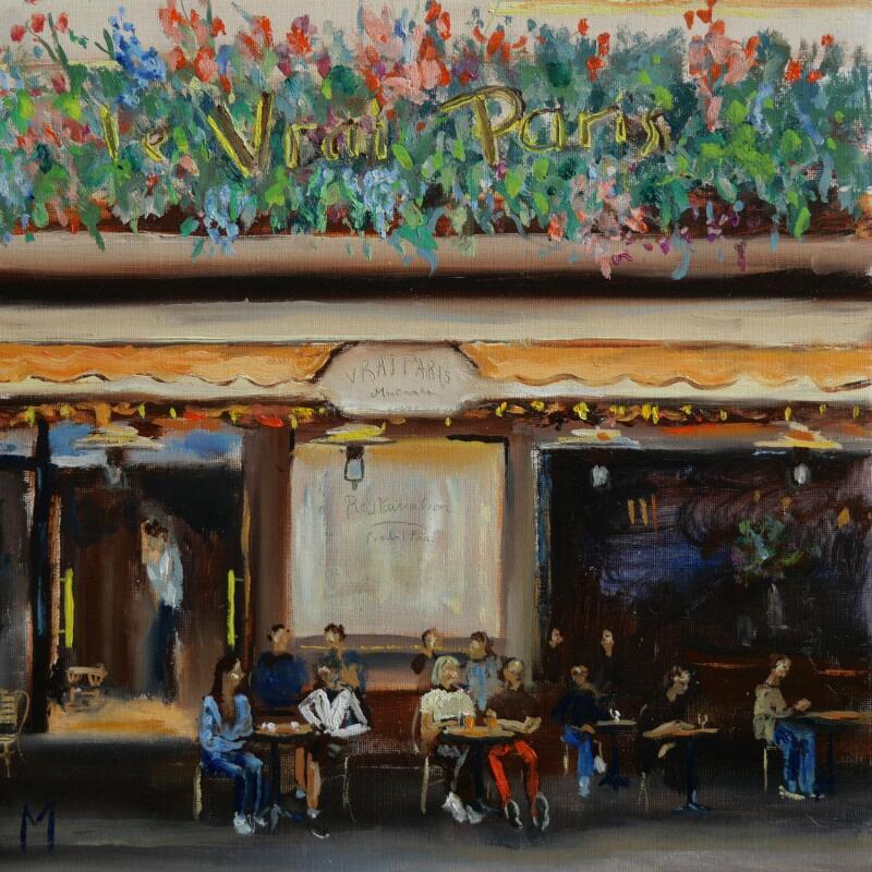 Peinture Le vrai Paris par Manière Anisa  | Tableau Figuratif Scènes de vie Huile