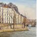 Painting Paris l'Île St Louis by Decoudun Jean charles | Painting Figurative Urban Watercolor
