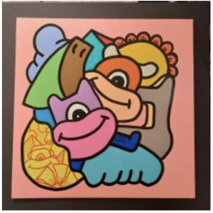 Peinture Sunny three par Hank China | Tableau Pop-art Acrylique, Posca