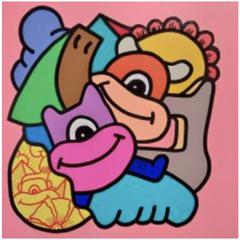 Painting Sunny three by Hank China | Painting Pop-art Acrylic Posca