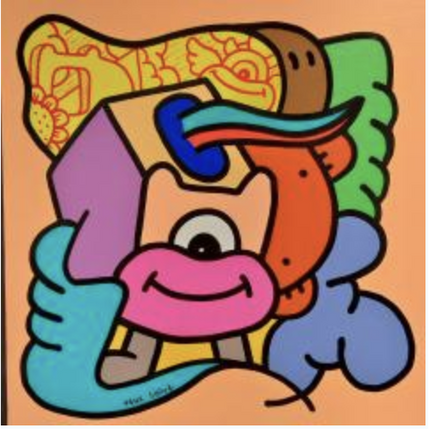 Gemälde Sunny one von Hank China | Gemälde Pop-Art Acryl, Posca