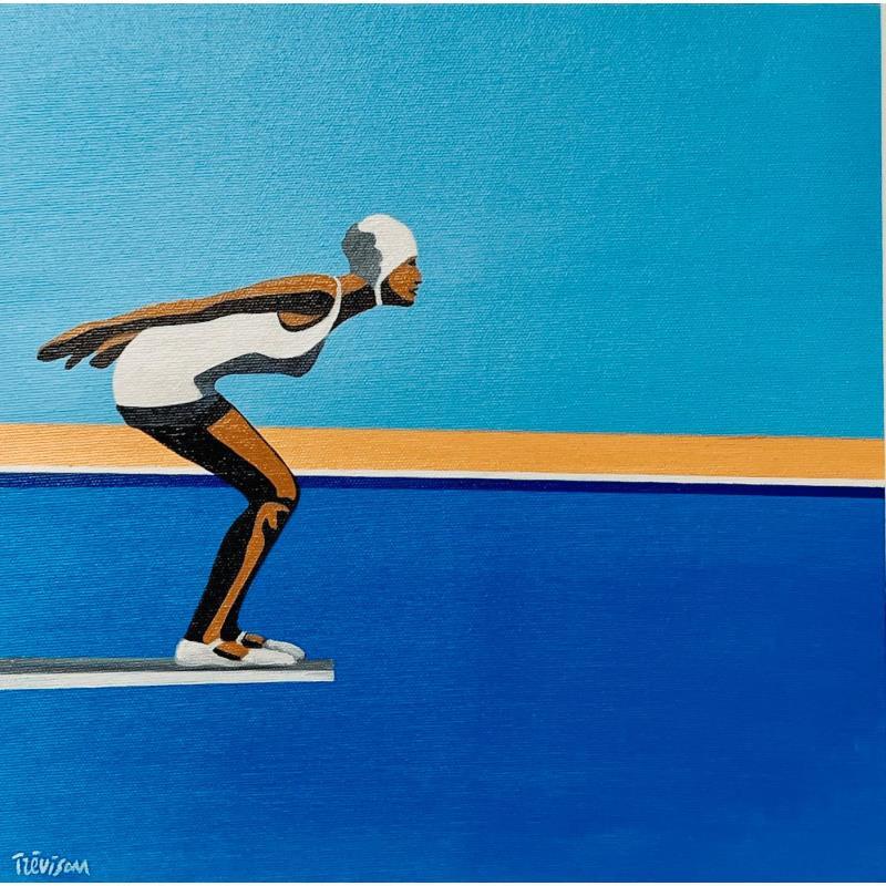Peinture White Lonely Diver par Trevisan Carlo | Tableau Huile