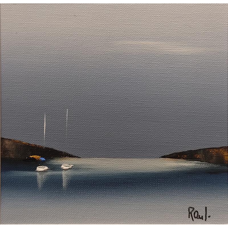 Peinture Plénitude1    73 par Roussel Marie-Ange et Fanny | Tableau Figuratif Marine Minimaliste Huile