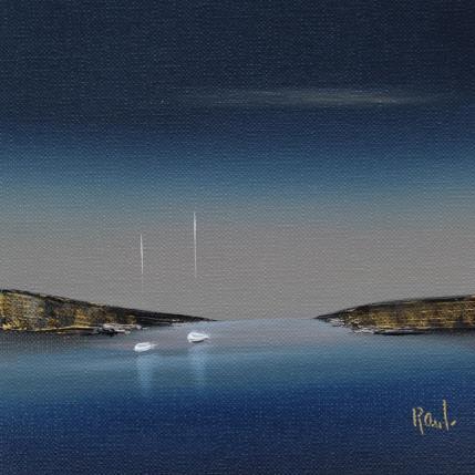 Painting Ambiance marine 73 by Roussel Marie-Ange et Fanny | Painting Figurative Oil Marine, Minimalist