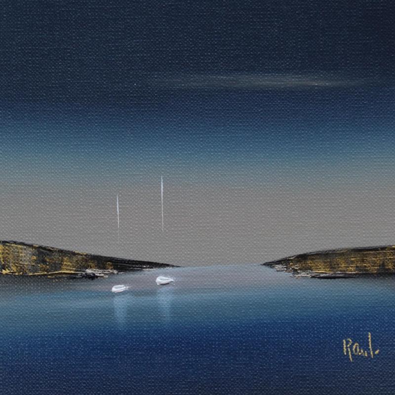 Painting Ambiance marine 73 by Roussel Marie-Ange et Fanny | Painting Figurative Marine Minimalist Oil