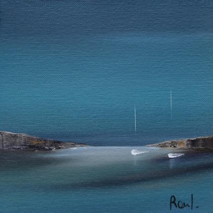 Painting Impression marine 73 by Roussel Marie-Ange et Fanny | Painting Figurative Oil Marine, Minimalist