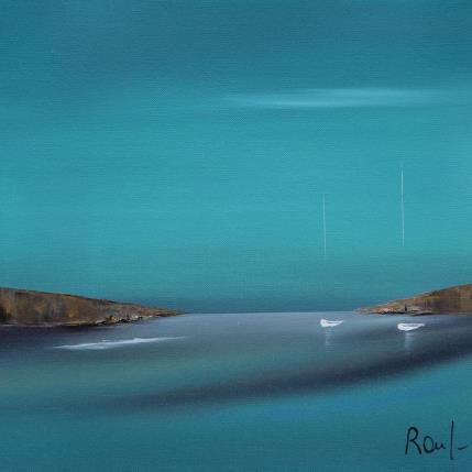 Painting Instant de quiétude 73 by Roussel Marie-Ange et Fanny | Painting Figurative Oil Marine, Minimalist