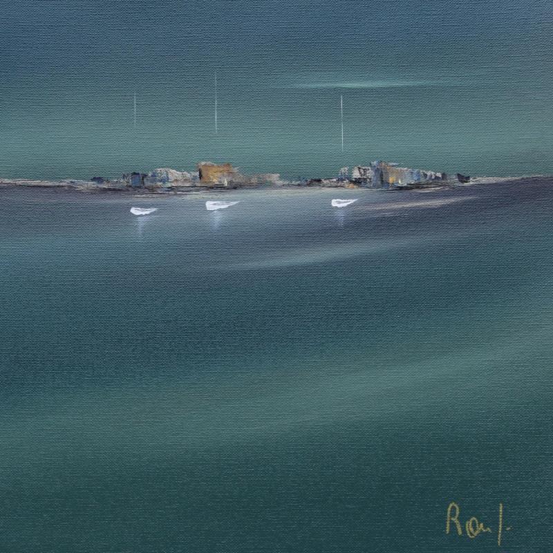 Painting Horizon marin 73 by Roussel Marie-Ange et Fanny | Painting Figurative Marine Minimalist Oil