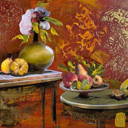 Peinture Fruits from the garden I par Romanelli Karine | Tableau Figuratif Acrylique, Collage, Papier, Pastel, Posca Nature, Natures mortes