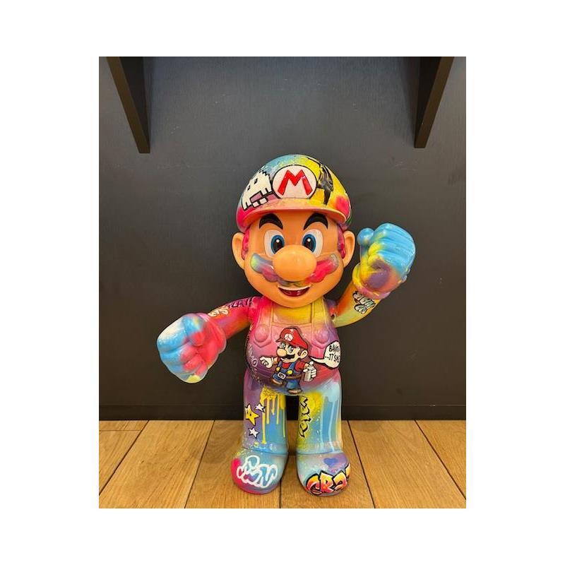 Sculpture Mario Graffeur par Lopez Cédric | Sculpture Street Art Urbain Graffiti