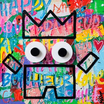 Peinture HAPPY par Mam | Tableau Pop-art Acrylique Icones Pop, Portraits