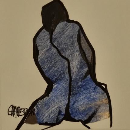 Peinture Bleu Azur par Chaperon Martine | Tableau Figuratif Acrylique Nu
