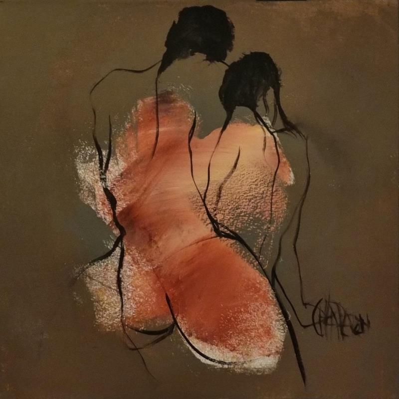 Gemälde Tendresse 1 von Chaperon Martine | Gemälde Figurativ Akt Acryl
