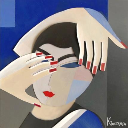 Painting F2 Dance 304-53-20250123-9 by Gustavsen Karl | Painting Figurative Acrylic, Gluing, Wood Mode, Pop icons, Portrait, Sport
