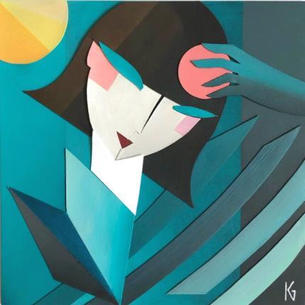 Painting F2 Feminity 304-53-20250123-10 by Gustavsen Karl | Painting Figurative Acrylic, Gluing, Wood Life style, Mode, Pop icons, Portrait