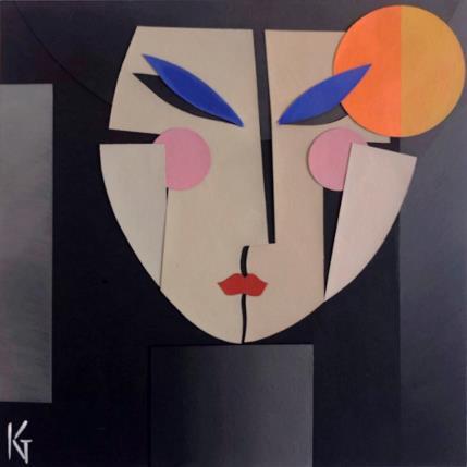 Pintura F3 Bust 304-53-20250123-15 por Gustavsen Karl | Pintura Figurativo Acrílico, Collage Minimalista, Mode, Retrato