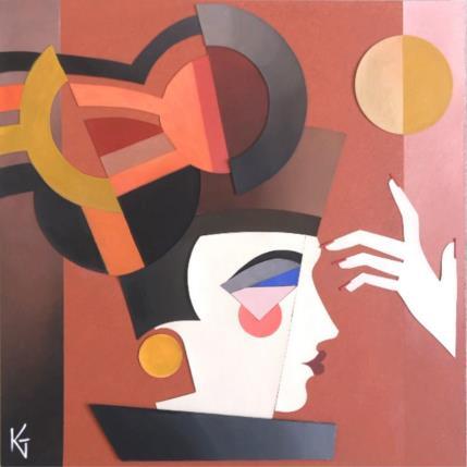 Pintura F4 My crazy hat 304-53-20250123-26 por Gustavsen Karl | Pintura Figurativo Acrílico, Collage Life style, Mode, Retrato