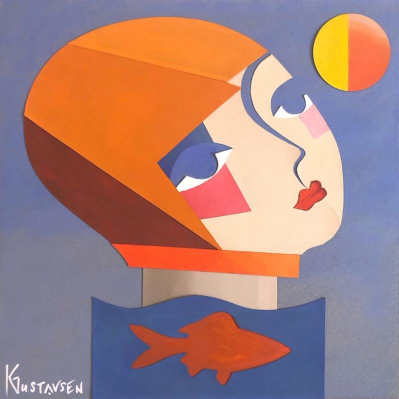 Painting F4 The bather 304-53-20250123-29 by Gustavsen Karl | Painting Figurative Mode Nature Life style Acrylic Gluing