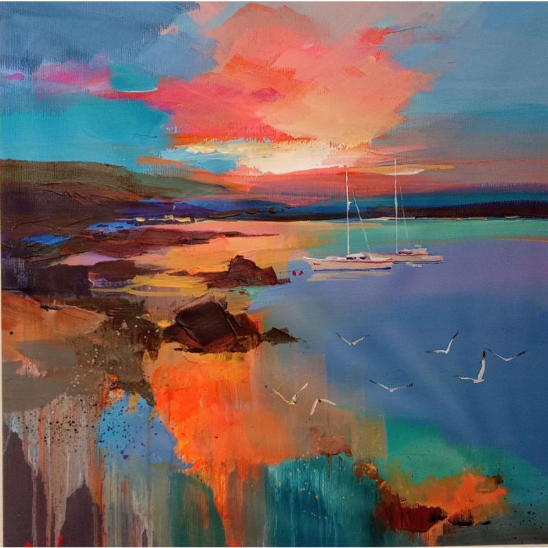 Painting Light over the bay by Bond Tetiana | Painting Figurative Oil