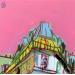 Peinture Rose de ciel par Anicet Olivier | Tableau Figuratif Urbain Architecture Acrylique Pastel