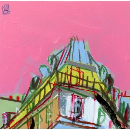 Peinture Rose de ciel par Anicet Olivier | Tableau Figuratif Acrylique, Pastel Architecture, Urbain