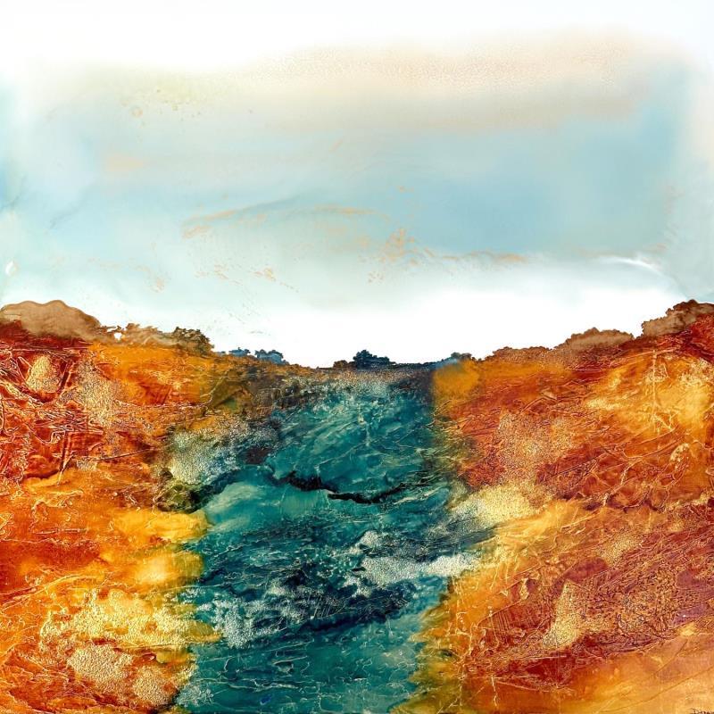 Pintura 2086 - Bronze Âge 100x100 cm por Depaire Silvia | Pintura Abstracto Paisajes Marine Minimalista Acrílico