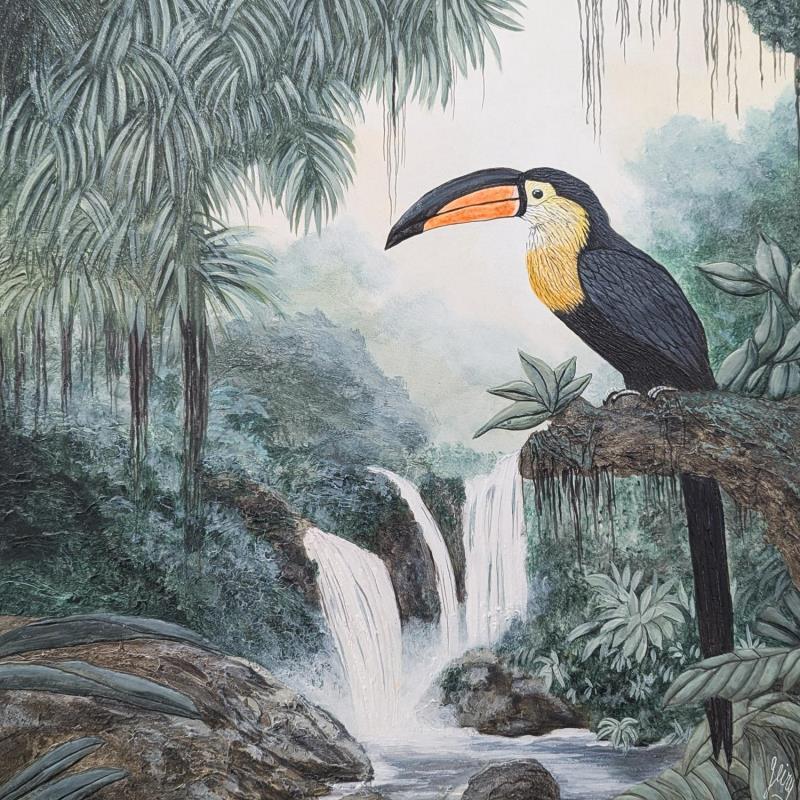 Peinture Savane du cerrado par Geiry | Tableau Matiérisme Paysages Animaux Résine