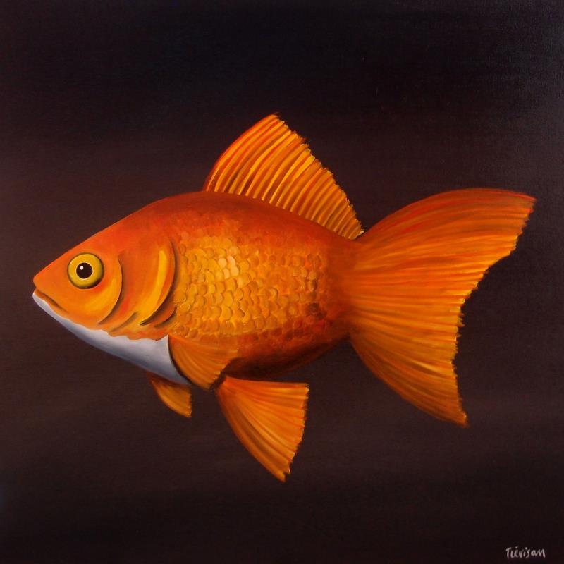 Painting Goldfish by Trevisan Carlo | Painting Surrealism Animals Oil