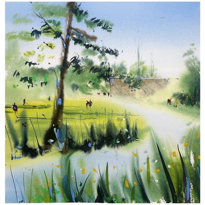 Painting Parc de la citadelle  by Bailly Kévin  | Painting Figurative Urban Architecture Watercolor Ink