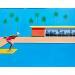 Peinture California pool par Trevisan Carlo | Tableau Pop-art Architecture Huile