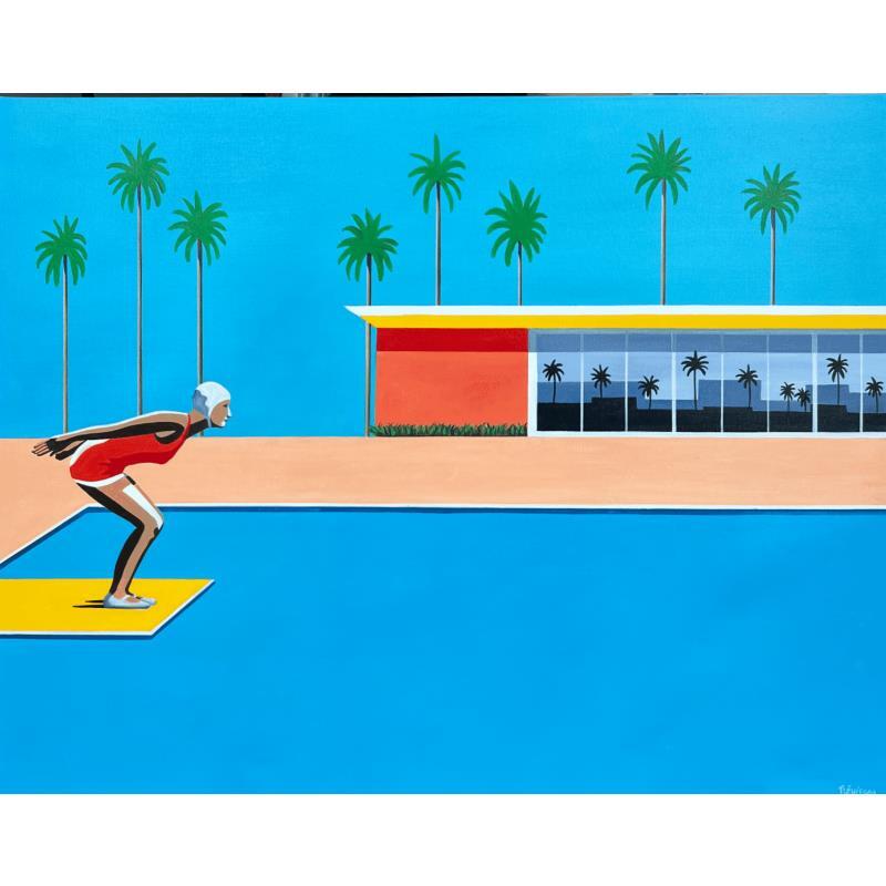 Peinture California pool par Trevisan Carlo | Tableau Pop-art Huile Architecture