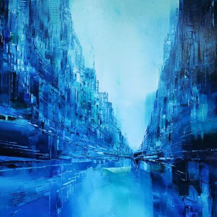 Peinture Vague dans la ville par Levesque Emmanuelle | Tableau  Huile
