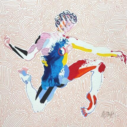 Gemälde La course ordonnée von Cressanne | Gemälde Figurativ Acryl, Pastell, Sand Akt, Pop-Ikonen