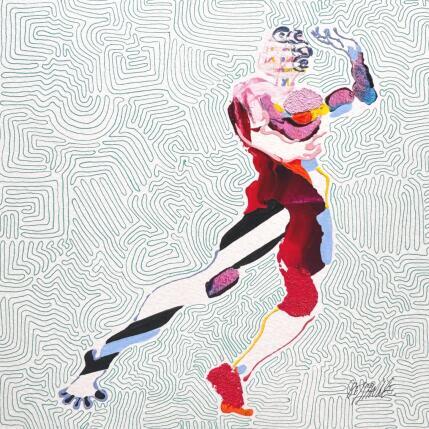 Gemälde Le 3ème oeil von Cressanne | Gemälde Figurativ Acryl, Pastell, Sand Akt, Pop-Ikonen