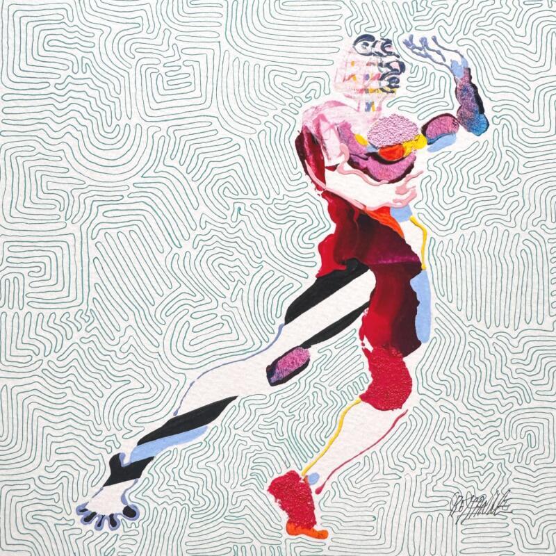 Peinture Le 3ème oeil par Cressanne | Tableau Figuratif Nu Acrylique Pastel Sable