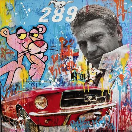 Painting Red Mustang by Novarino Fabien | Painting Pop-art Pop icons