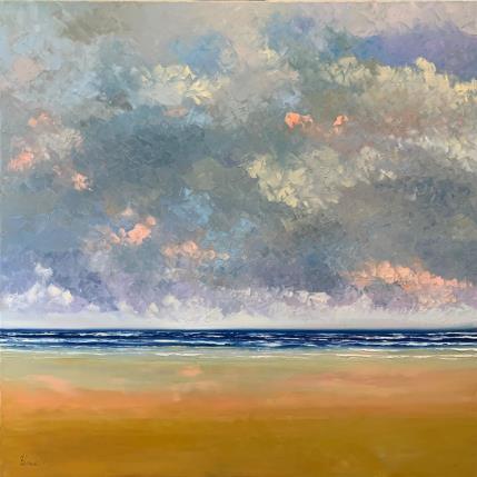 Painting 100x100 Libre et sauvage (Left panel) by Hanniet | Painting Figurative Oil Landscapes, Marine