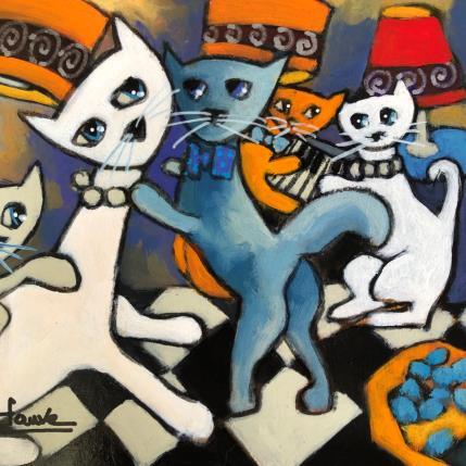 Peinture C'est la fête  par Fauve | Tableau Figuratif Acrylique Animaux